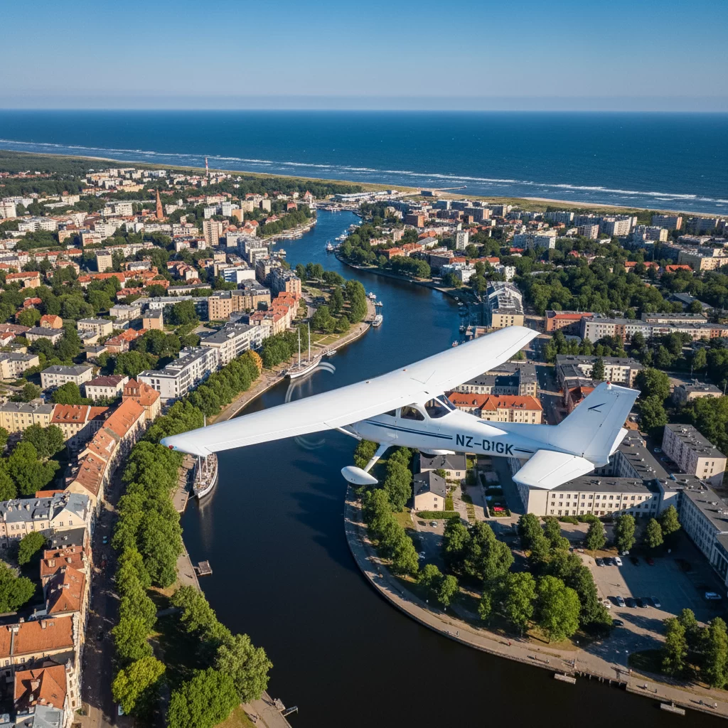Danės upė iš lėktuvo: Klaipėda iš paukščio skrydžio Danės upė iš lėktuvo: Klaipėda iš paukščio skrydžio