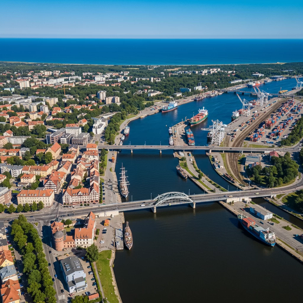 Klaipėda iš paukščio skrydžio: miesto tiltai ir infrastruktūra Klaipėda iš paukščio skrydžio: miesto tiltai ir infrastruktūra
