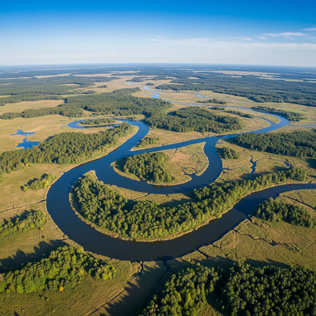 Nemuno delta iš paukščio skrydžio: įspūdingas skrydis virš pamario Nemuno delta iš paukščio skrydžio: įspūdingas skrydis virš pamario