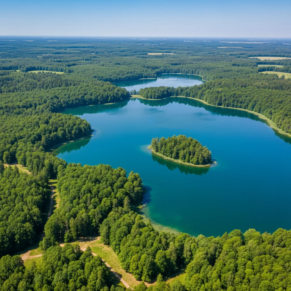 Žemaitijos nacionalinis parkas ir Platelių ežeras iš paukščio skrydžio Žemaitijos nacionalinis parkas ir Platelių ežeras iš paukščio skrydžio